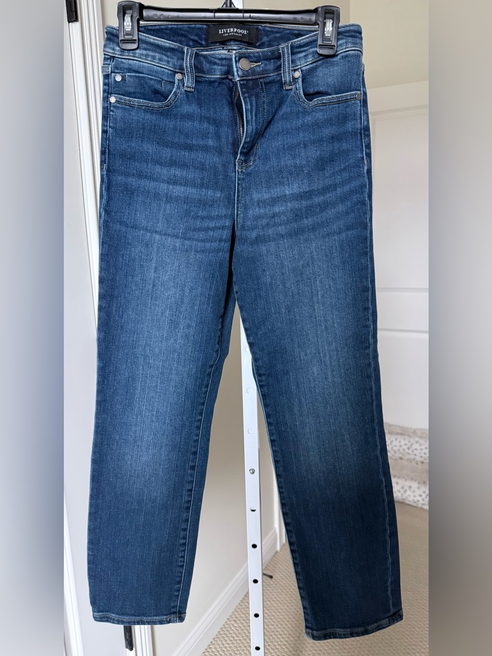 Liverpool Women's Straight Leg Jeans in Dark Blue Wash